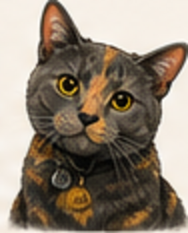Clio, David’s tortoiseshell cat