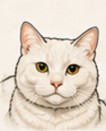 Ronin, David’s white cat